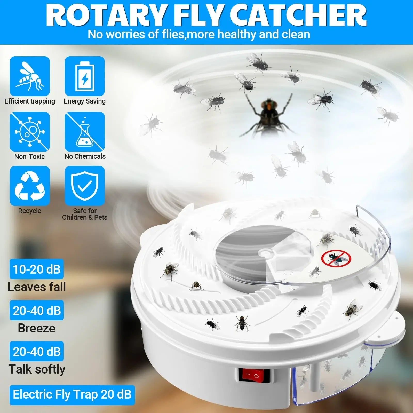 YardGuard™ Indoor Fly Trap (Quiet + USB Powered)