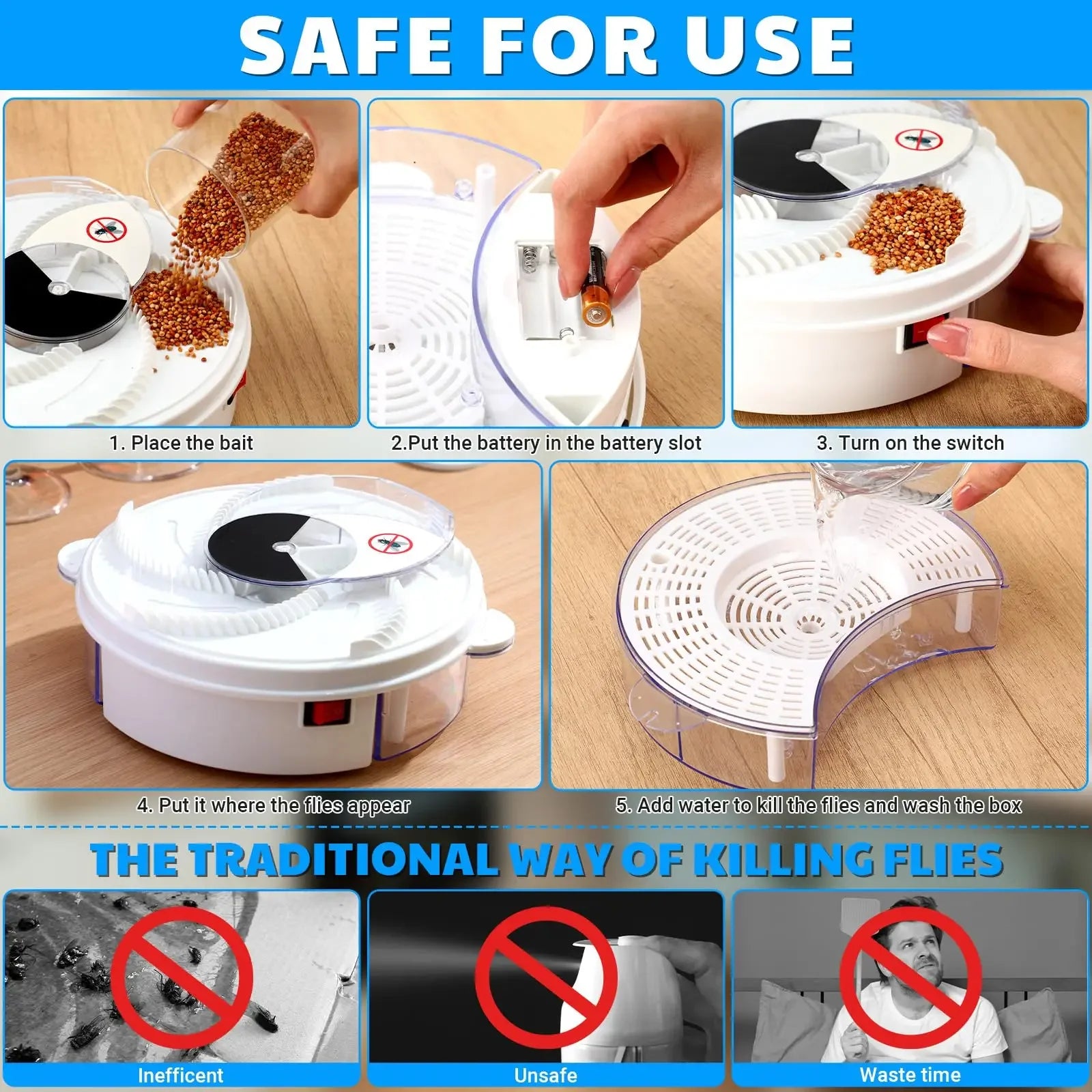 YardGuard™ Indoor Fly Trap (Quiet + USB Powered)